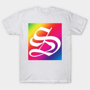 Rainbow White Letter S T-Shirt